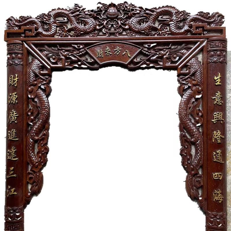 东阳木雕财神观音祖先家用寺庙佛龛神坛供台实木贴花配件装饰定制
