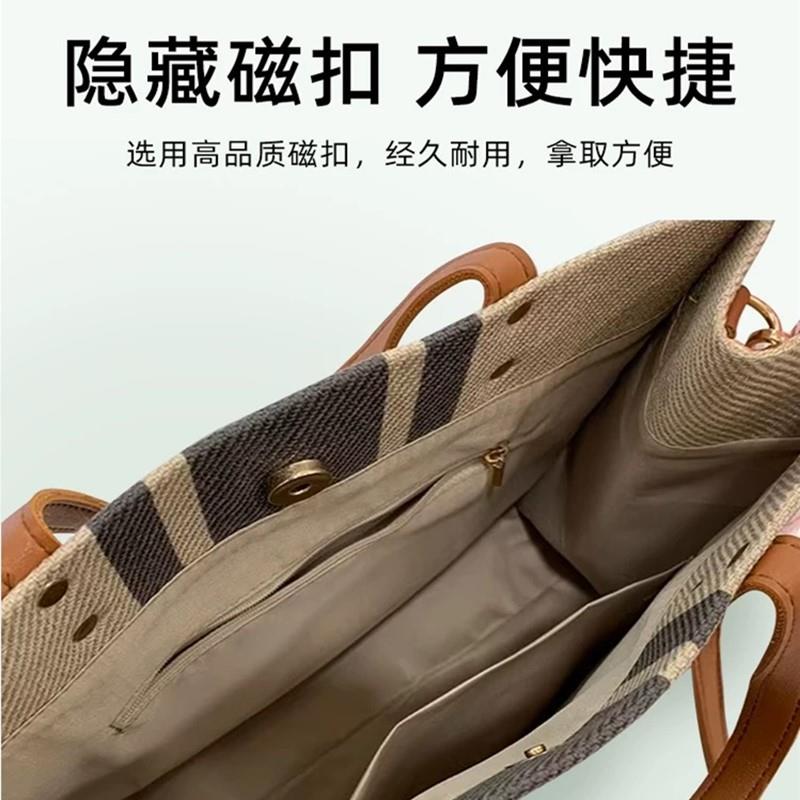 女士上班族高颜值手提大容量帆布包手提袋通勤托特包新款加厚大号