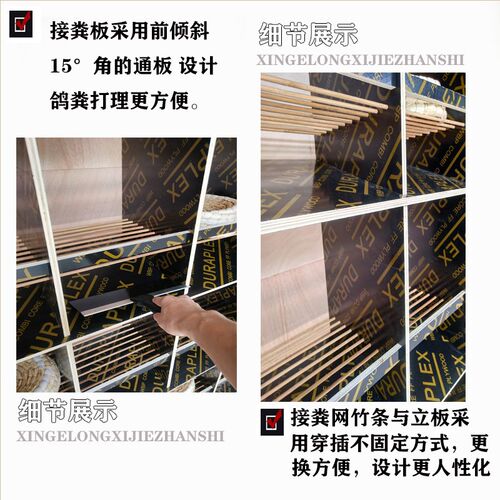 鸽子笼赛鸽笼信鸽放飞笼前倾斜防水接粪板木组合鸽子窝巢箱配对笼