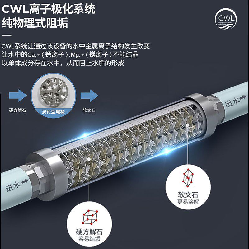 全屋软水机阻垢器家用柔水器无盐小型物理硬中央软水器自来水软化