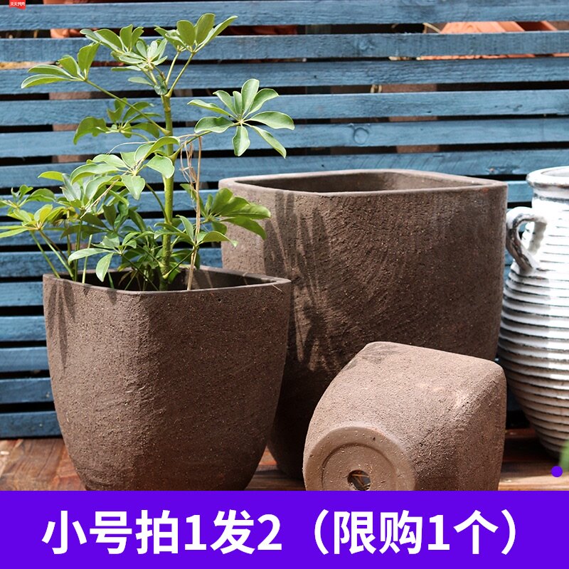 特大号落地粗陶罐大花盆陶瓷花盆多肉花盆花箱花盆家用花盆