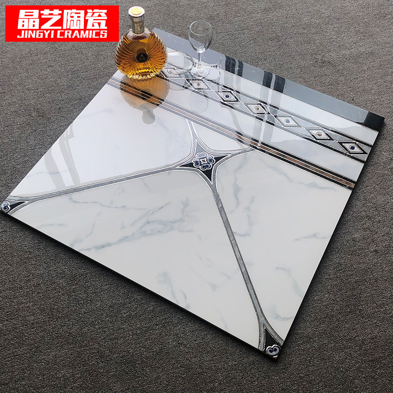 客厅拼花地砖水刀微晶石餐厅过道现代简约800800爵士白拼花瓷砖
