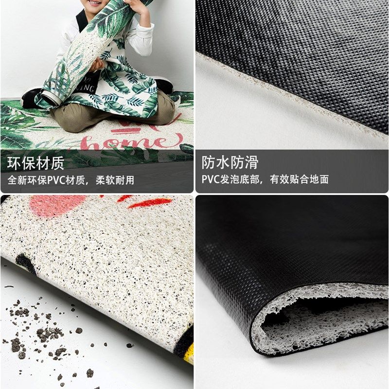 欧式入户门半圆丝圈地垫大门口蹭脚垫家用地毯防滑pvc门垫蹭蹭垫