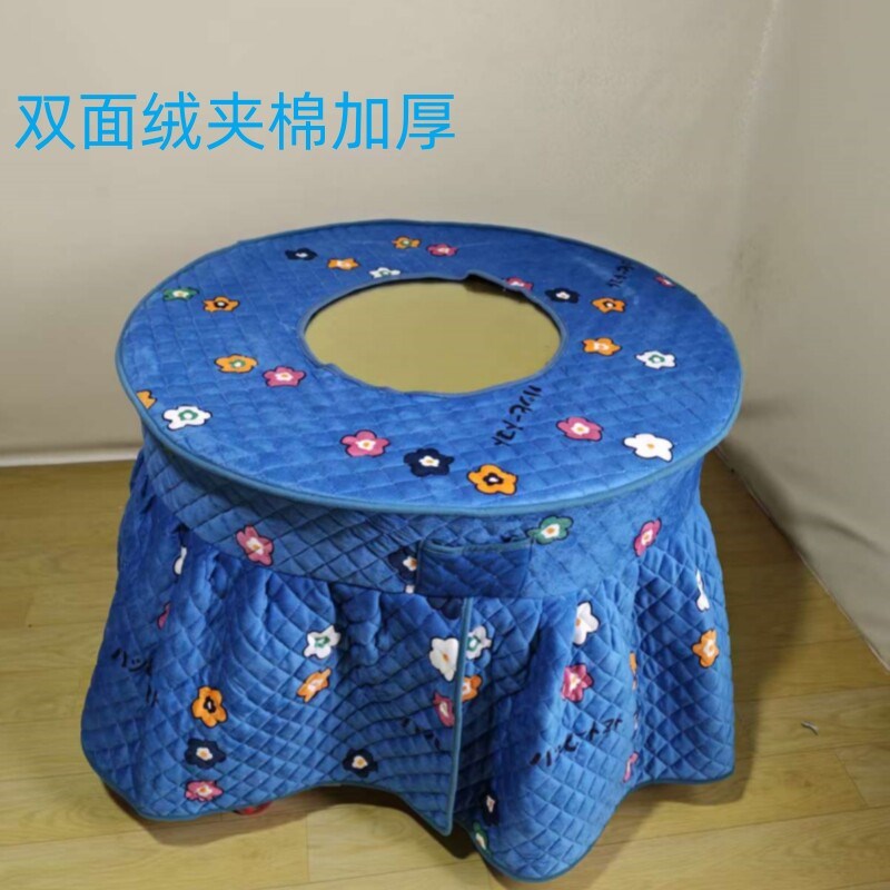 圆形烤火被加厚圆桌烤火罩电炉罩回风炉烤火桌子开洞餐桌取暖罩