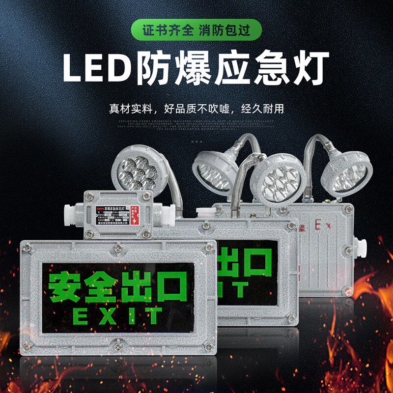 防爆双头应急灯led消防照明应急灯安全出口疏散指示灯牌灯标识灯