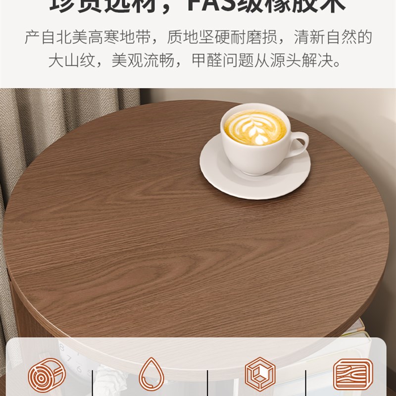 旋转小书架移动带轮卧室新中式小型儿童书柜床头柜床边收纳置物架