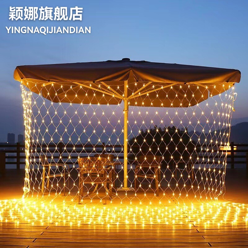 LED低压渔网灯户外庭院酒店草坪防水装饰小彩灯闪灯满天星网格灯