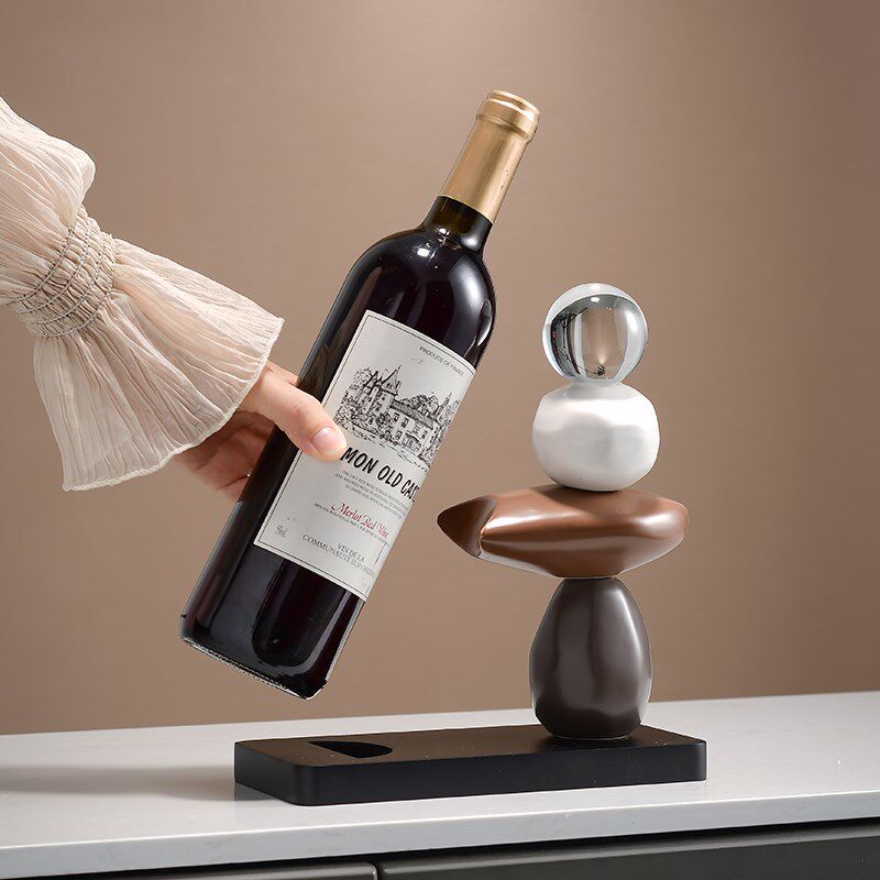 高级感客厅酒柜红酒架装饰摆件 轻奢创意酒行商铺软装葡萄酒架托