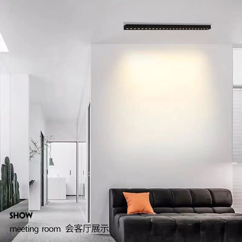 创朗led明装长条小山丘线条灯吸顶筒灯防眩光超薄格栅射灯无主灯