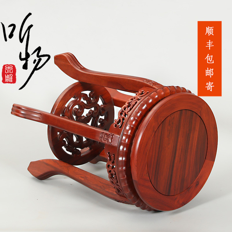 实木虎脚高脚大瓷瓶 新中式风格瓷缸 青花缸酒坛圆底座