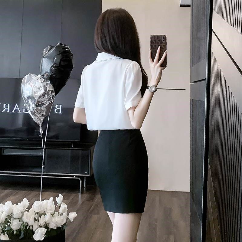 夏季工作服女装空乘职业套装裙装酒店前台气质工作装置业顾问衬衫