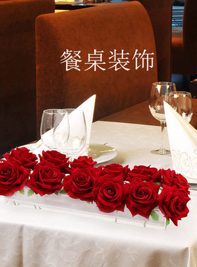 亚力克矩形花盒水培插花盒装饰盒桌面装饰花瓶餐厅餐桌透明花瓶