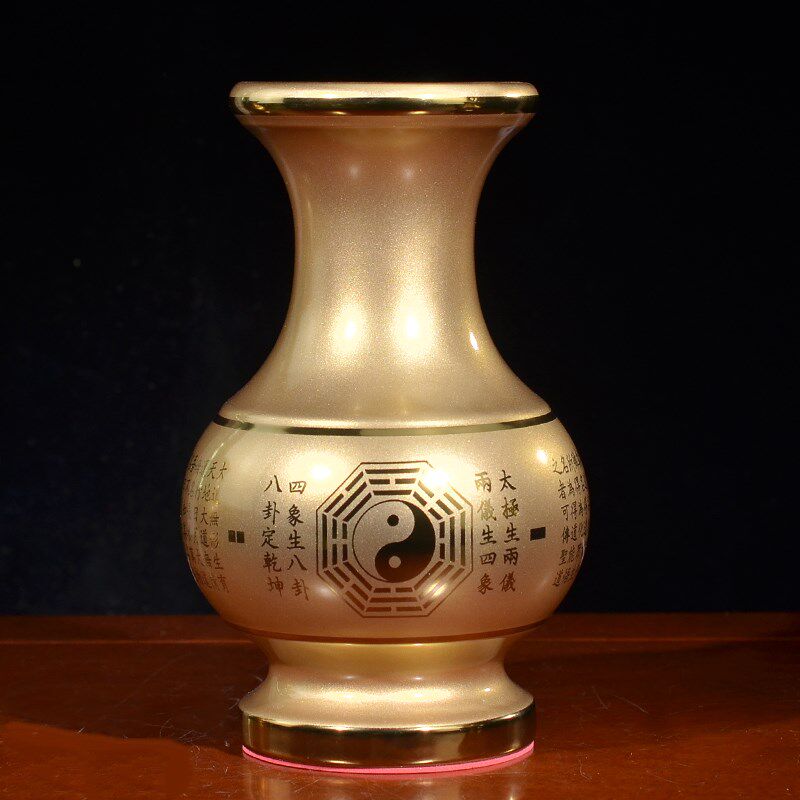 陶瓷供奉花瓶佛堂插花佛字财神堂口道家供具插花容器净水瓶贡花瓶
