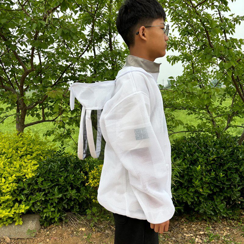 3D透气网面防蜂衣蜜蜂全套防护服半身拉链加厚防蛰防蜂服衣服养蜂