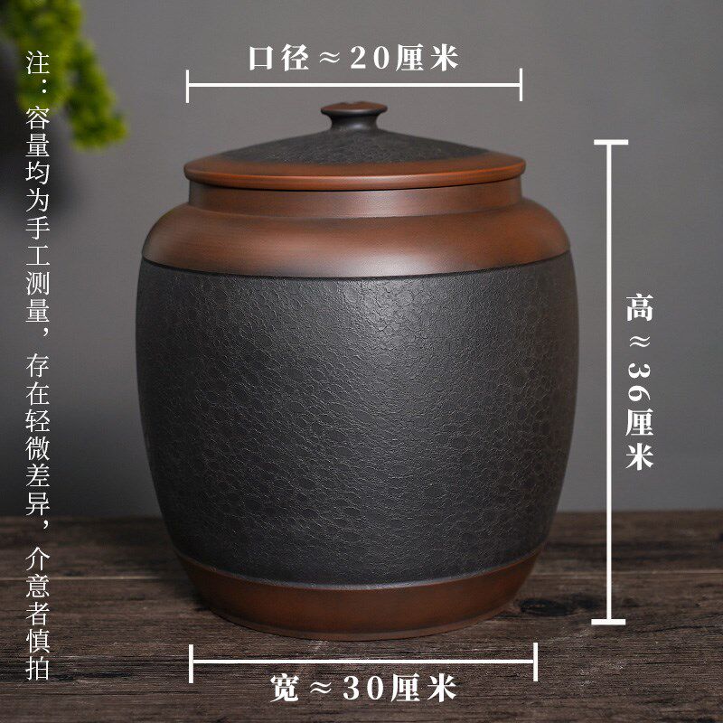 建水紫陶水缸家用储水陶瓷纯净水桶中式茶道用泡茶桌抽水罐全手工
