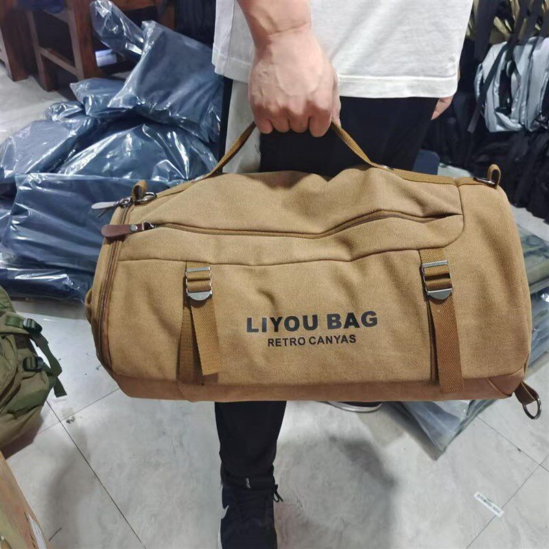 多功能圆筒双肩背包单肩运动健身大容量旅行包男女斜挎篮球包书包