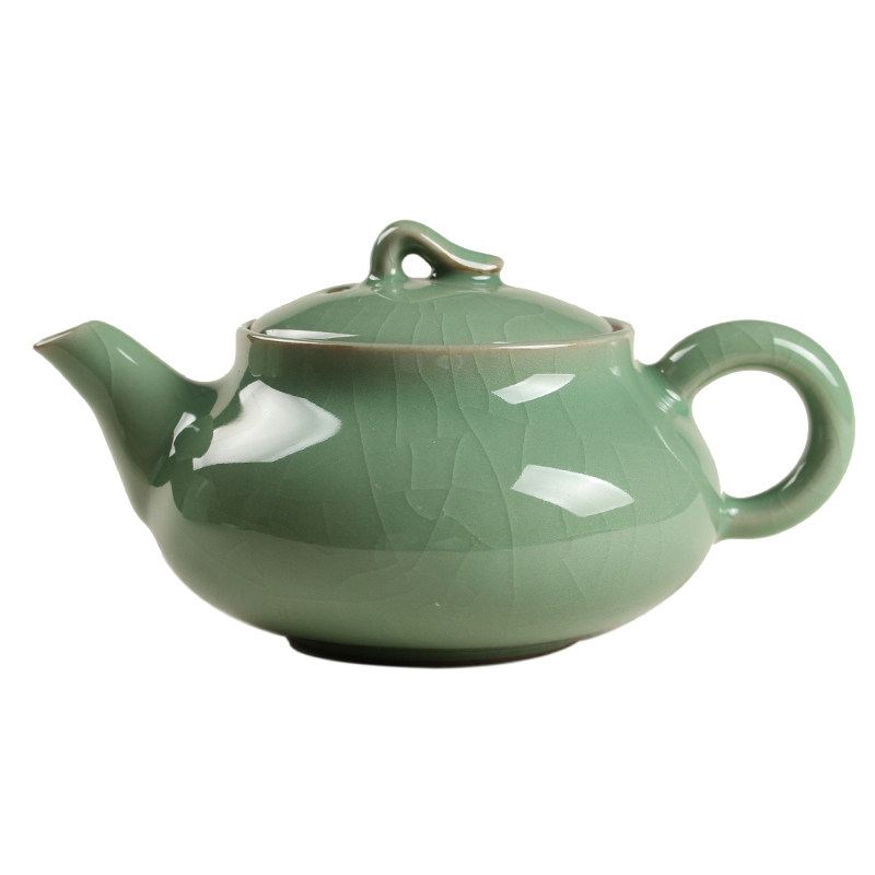 龙泉青瓷手工陶瓷功夫茶壶单壶哥窑冰裂纹茶具过滤泡茶器特价