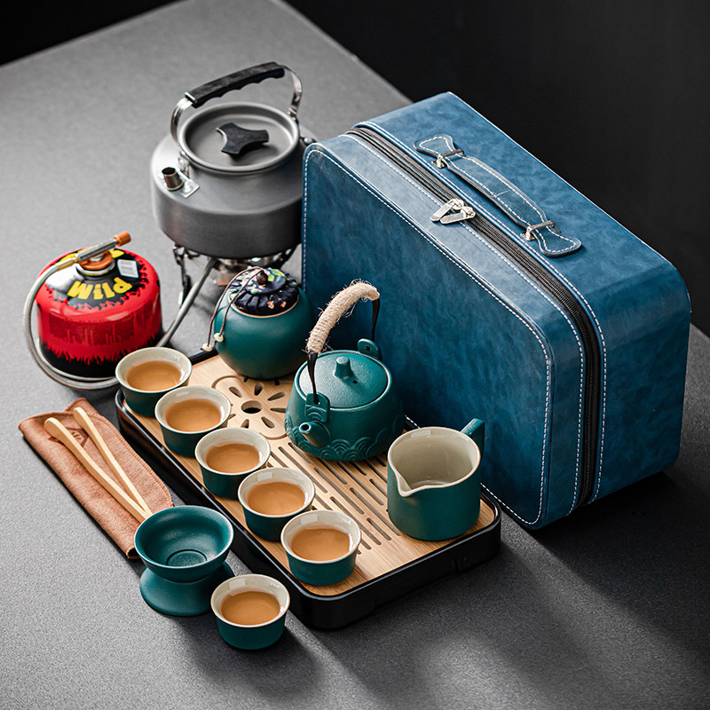 户外旅行茶具套装便携包功夫随车野外露营泡茶煮茶炉具烧水装备