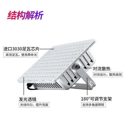 led投光灯户外防水庭院工厂路灯隧道广告灯室外工地照明探照射灯