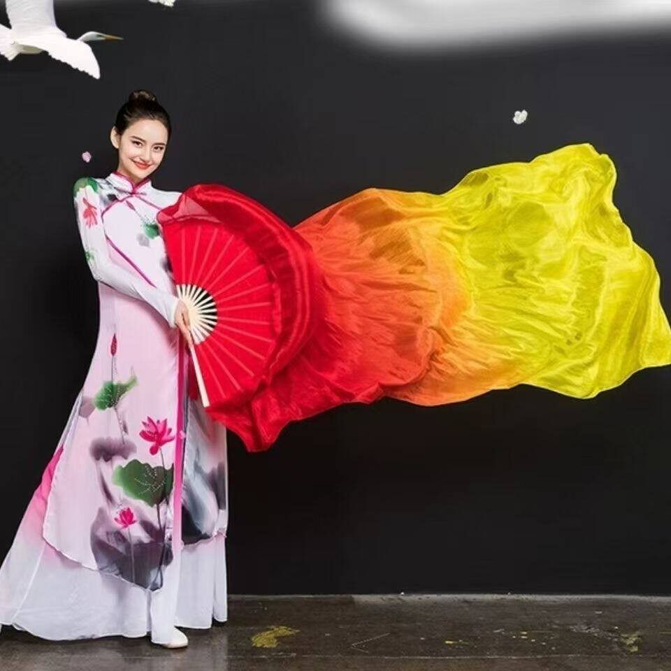 古典舞扇子舞蹈长飘红绸带跳舞秧歌彩带运动会广场舞表演道具长绸