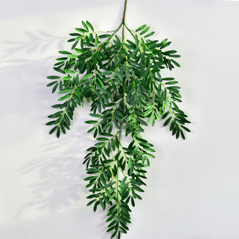 仿真橄榄枝树叶假花装饰藤条吊兰塑料藤蔓植物绿植绿叶壁挂花垂吊