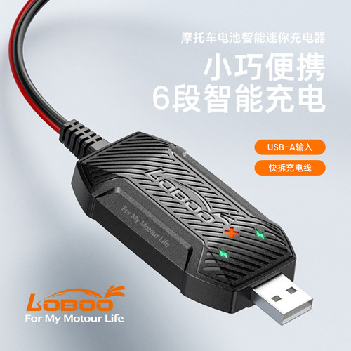 LOBOO萝卜摩托车智能电瓶充电器