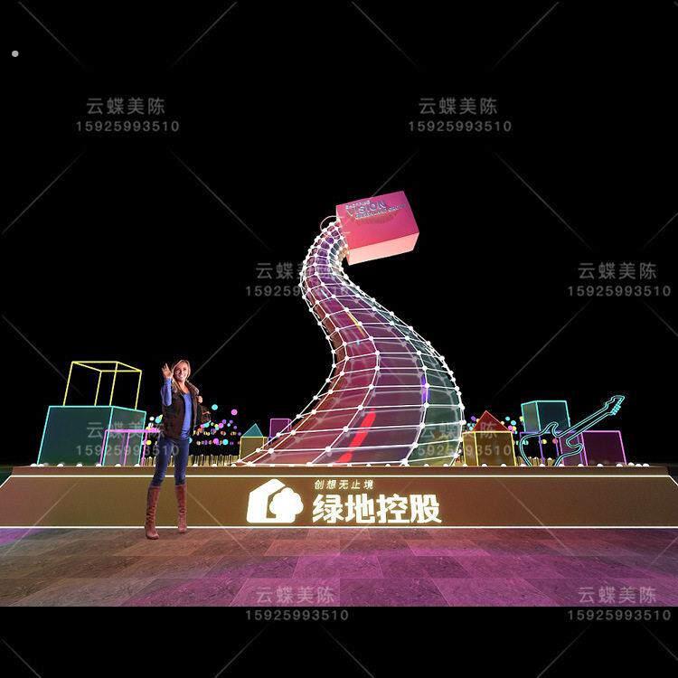 节日购物袋模型创意耶诞树主题美陈设计装饰品园风景区发光礼盒摆