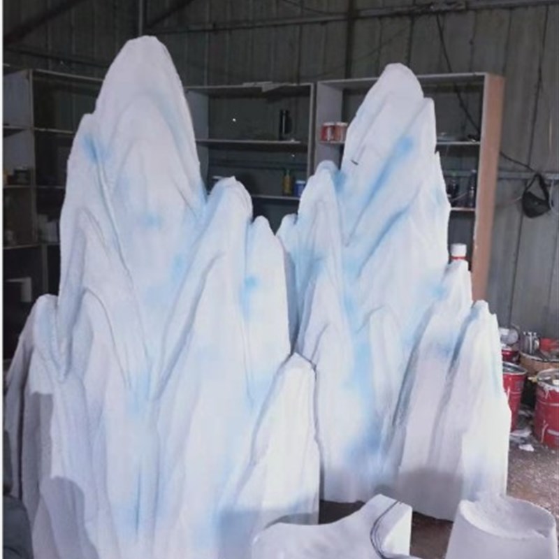 泡沫雕塑定制大型假山仿真石头影视道具婚庆雪山冰山美陈装饰摆件