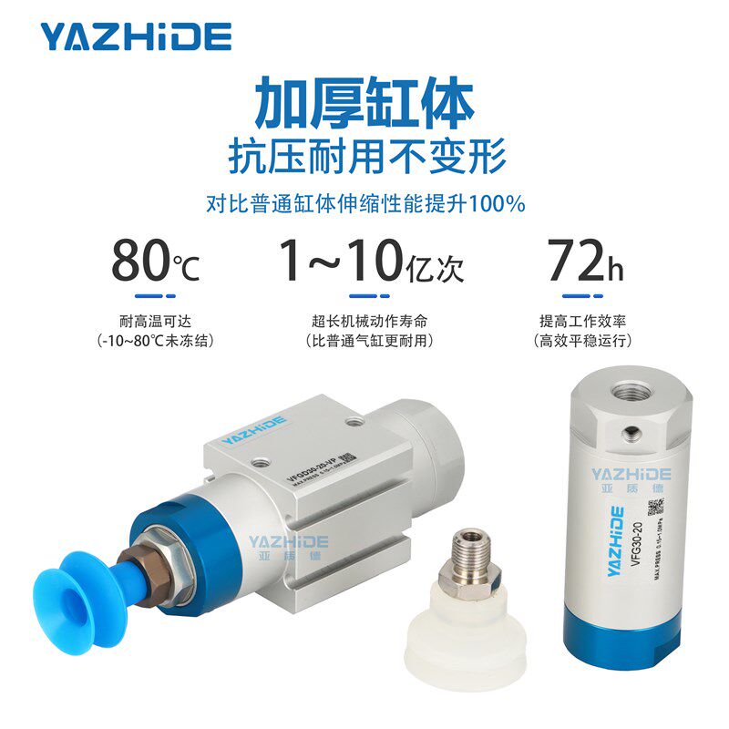 机械手配件抱具气缸VFG20-10-VP气动真空吸附吸盘20-20/30-20单动
