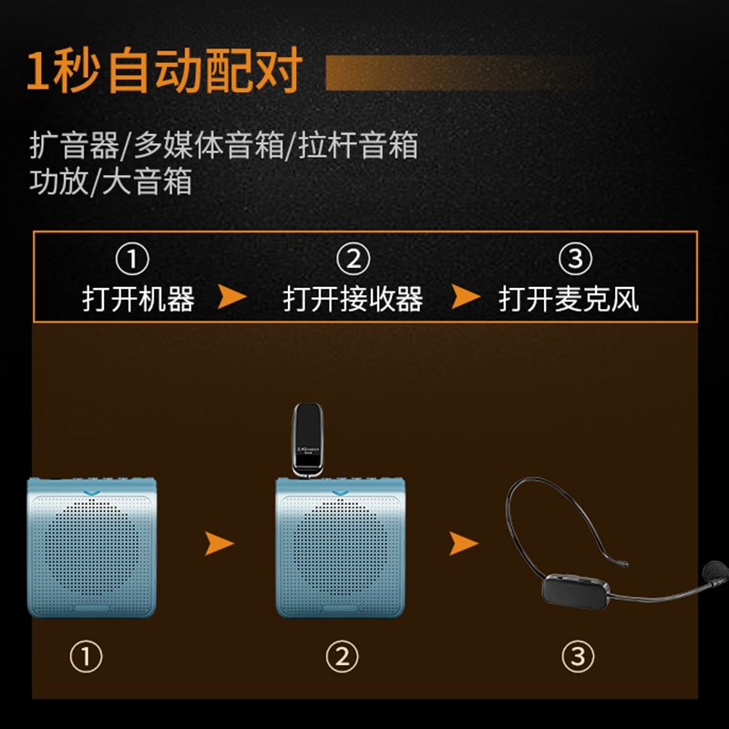 2.4G无线头戴扩音话筒 教学用蓝牙耳麦 舞台演出小蜜蜂麦克风