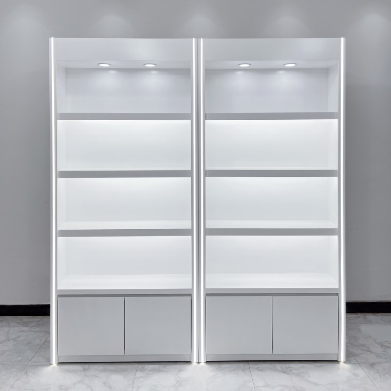 简约化妆品展示柜烤漆美容院产品展示柜护肤品柜美甲彩妆店展示柜