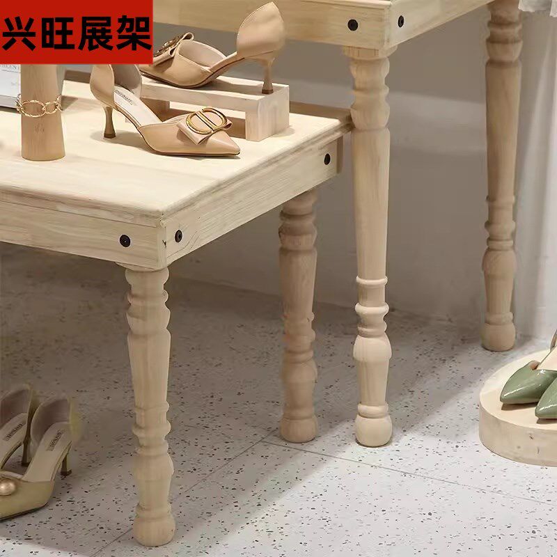 服装店展示架货架女装店展示桌流水台实木高低展台中岛台网红装饰