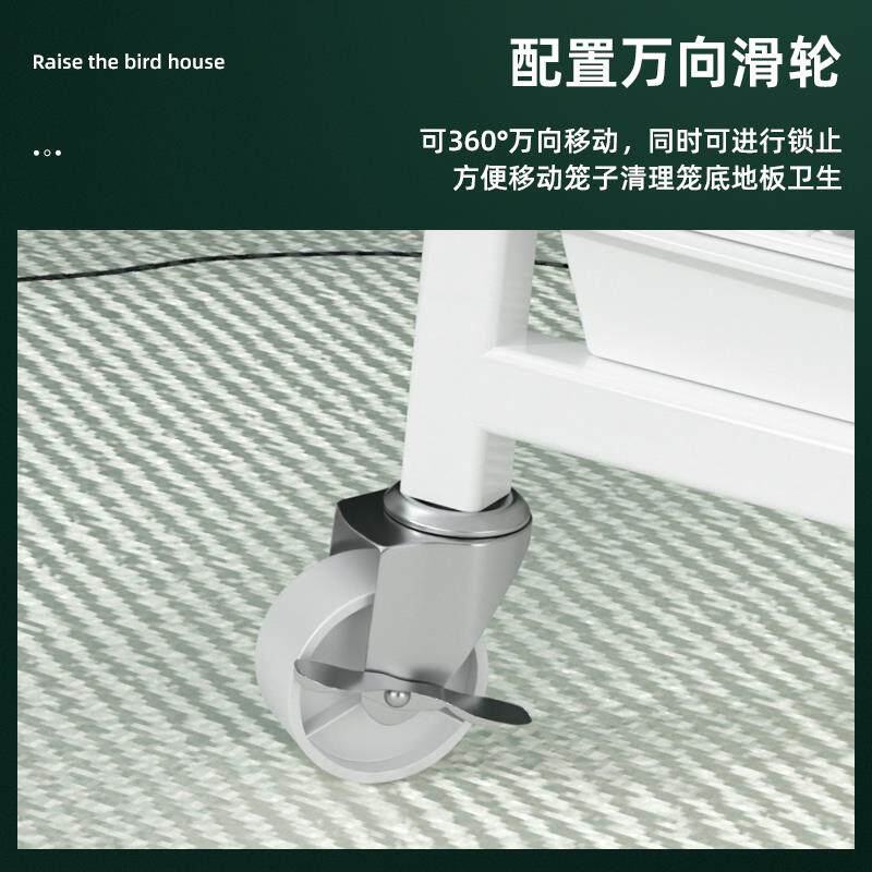 金属方管鸟笼别墅加粗框架防逃易清洁超大号带轮虎皮玄凤鸟笼子