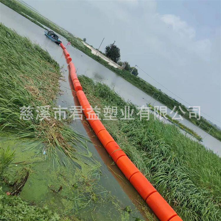 飘浮物拦截网浮子水库截污浮筒 港口设置拦船标线的滚塑截污浮筒