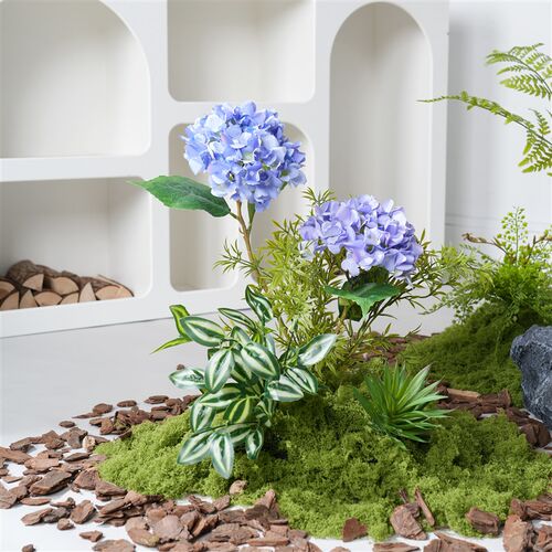 仿真绿植造景室内景观橱窗楼梯下仿真花转角场景装饰布置假树植物