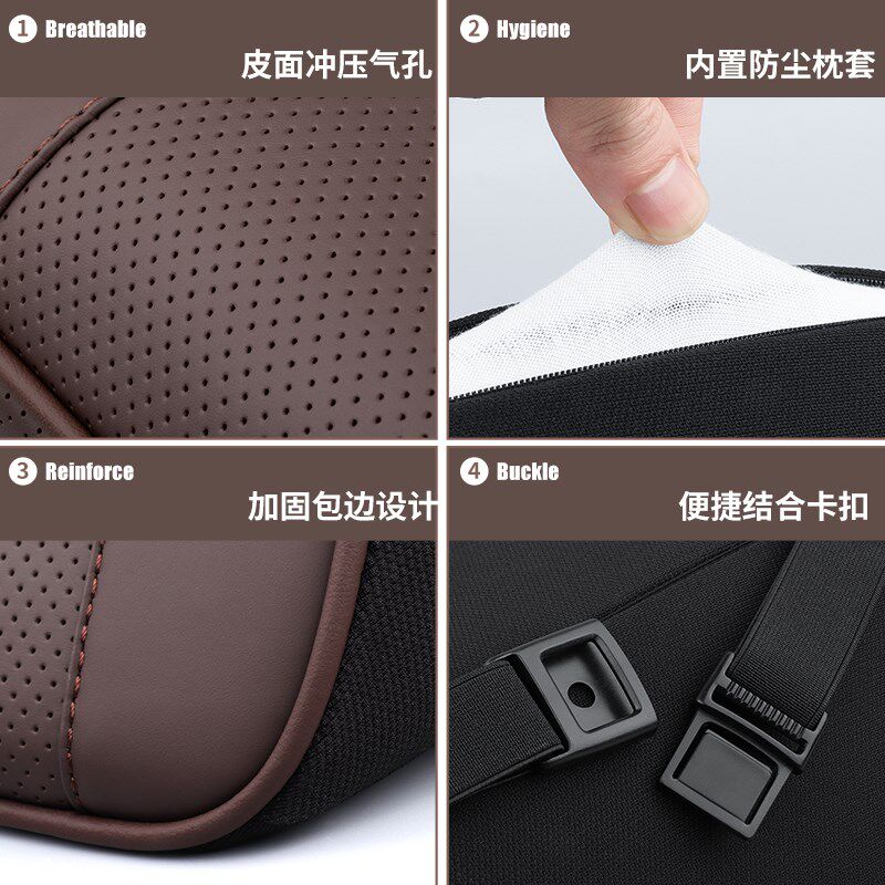 头层牛皮沃尔沃真皮汽车头枕腰靠XC60/S60/S90/EX30座椅护颈枕