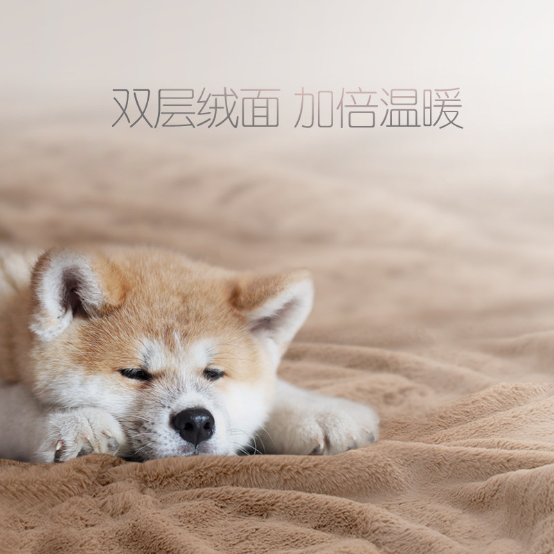 眠趣秋田绒毛毯加厚双层冬季盖毯珊瑚法兰床单毯子单人午睡沙发毯