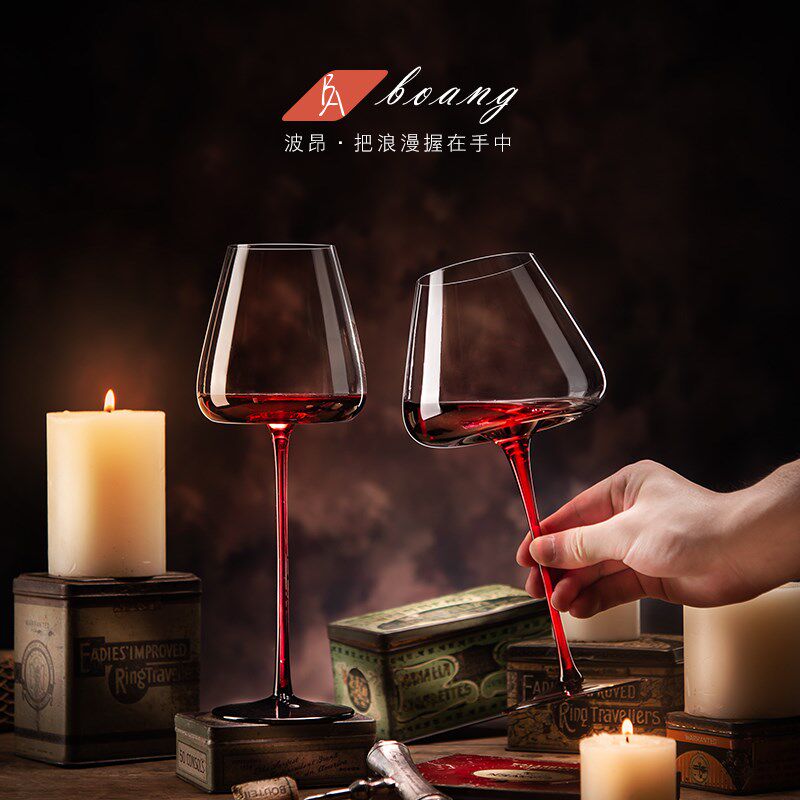 红领结礼盒红酒杯套装家用结婚水晶葡萄高脚杯子轻奢波尔多大肚杯