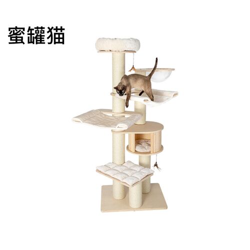 蜜罐猫大型实木猫爬架豪华猫窝猫树一体大猫大型剑麻太空猫屋