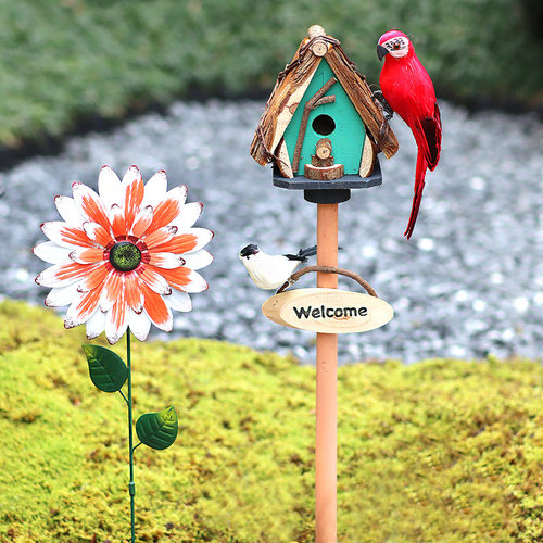 户外鸟窝摆件花园庭院布置院子装饰网红园林景观园艺阳台插牌地插