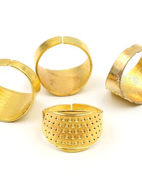 金色福字顶针 戒指箍家用指套 手工缝纫十字绣工具 护手指铜抵戒