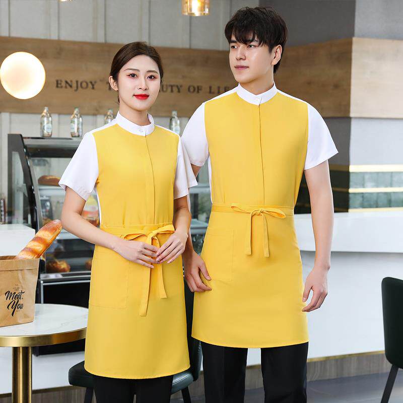 2022新款奶擦蛋糕店服务员工作服短袖男女快餐店西餐咖啡厅制服