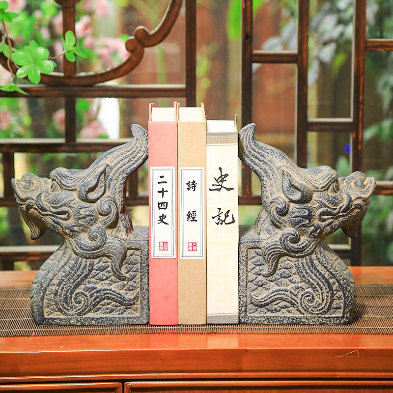 新中式家居饰品室内书房办公室桌面书立摆件展示柜仿古装饰品摆设