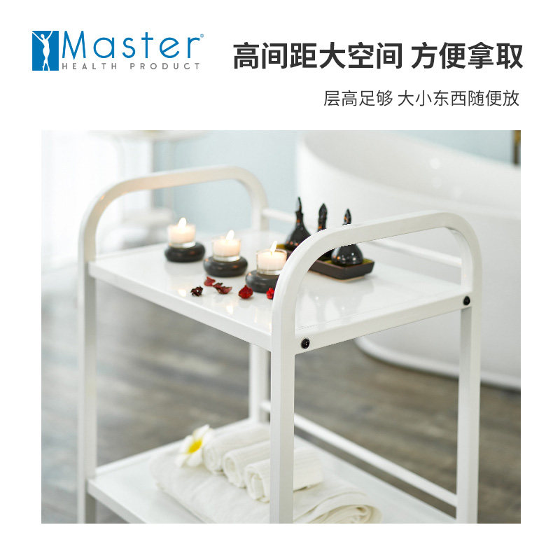 名腾美发工具金属双层车美容推车置物车置物架可移动储物架落地架