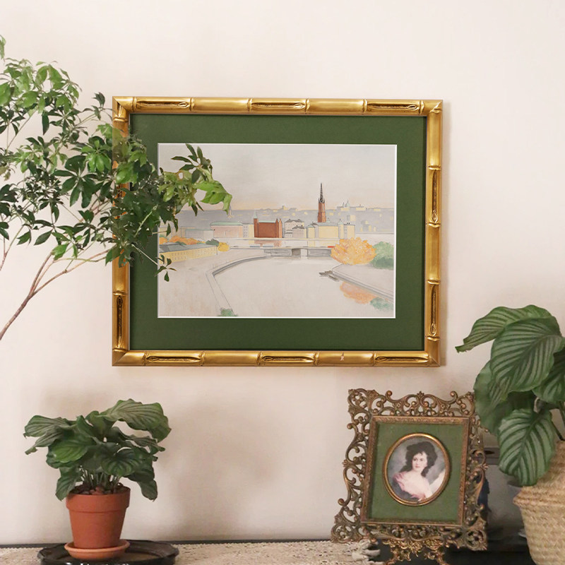 加安加丽建筑风景客厅装饰画卧室餐厅挂画小众艺术挂画水彩壁画