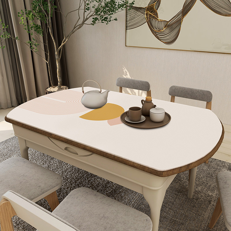 椭圆形餐桌垫防水防油免洗弧形桌布pvc防烫桌面保护垫子餐桌台布