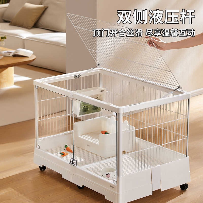 达洋兔笼新款1米景观笼R100PRO钢化玻璃门防喷尿家用大号兔子笼子