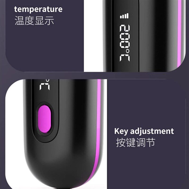 无线便携式直发梳负离子不伤发电热高颅顶造型防静电充电款电梳子