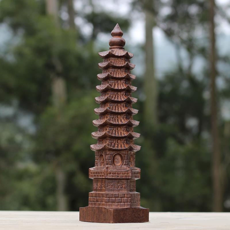 越南沉香木木雕文昌塔十三层红木雕刻工艺品千佛塔9层客厅办公摆