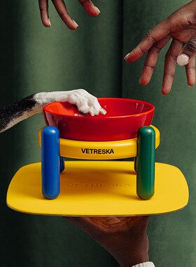 未卡Chroma宠物陶瓷碗垫套装猫碗狗碗保护颈椎猫食盆猫用犬用